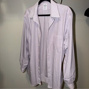 Brooks Brothers Lavender Check Dress Shirt - Classic Spread Collar